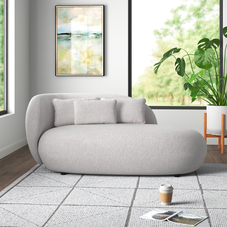 Gray velvet chaise online lounge